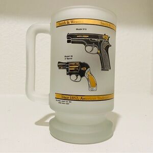 Vintage 1980s Smith & Wesson Frosted Glass Beer Mug